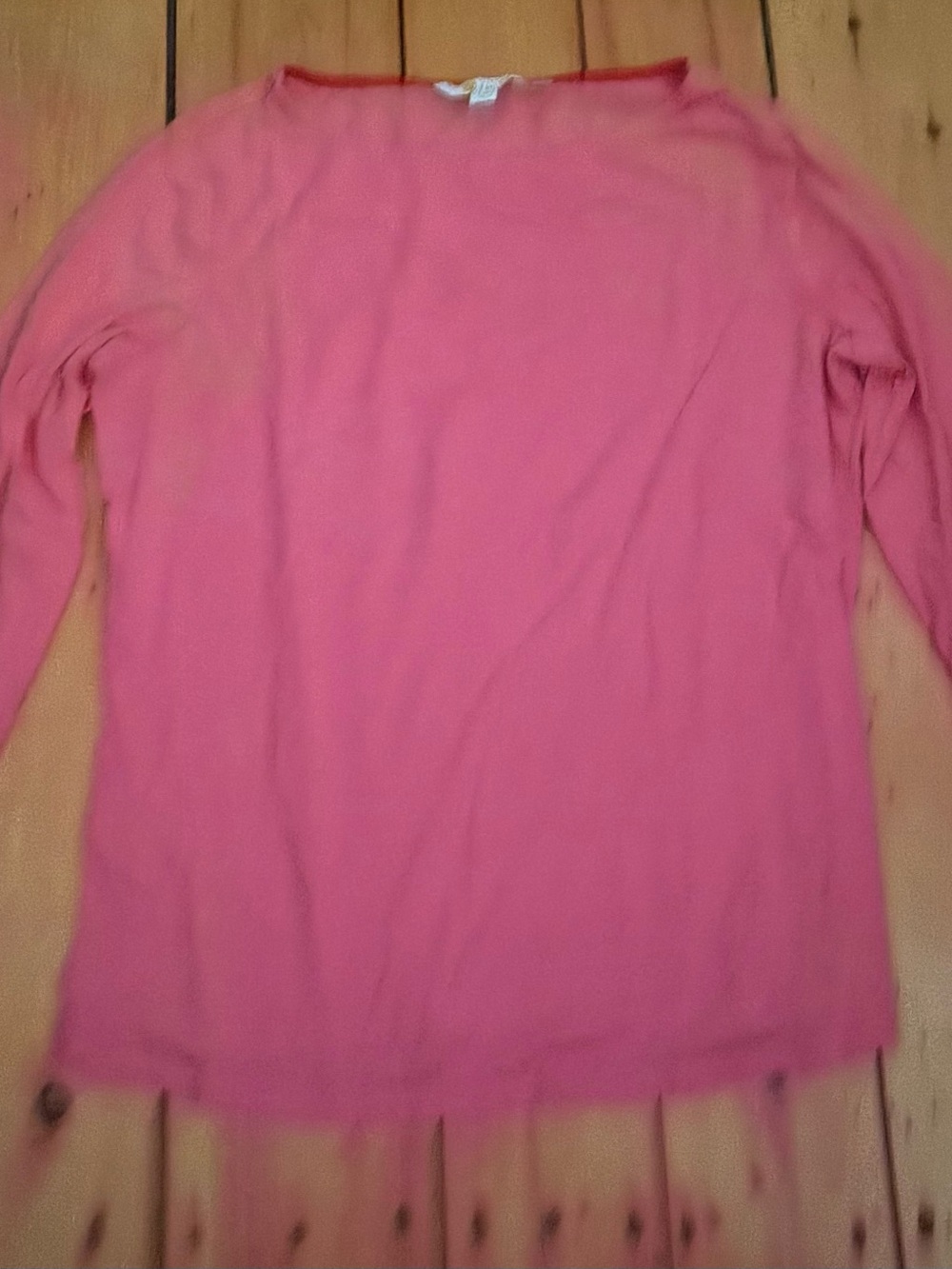 Boden Pink Long Sleeve Tee with Striped Cuffs. Size M.